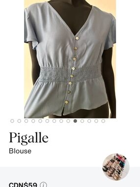 White V-Neck Button Smocked Blouse
